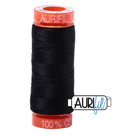 Hilo de algodón Aurilux negro canilla 50 COLOR NEGRO - 200m